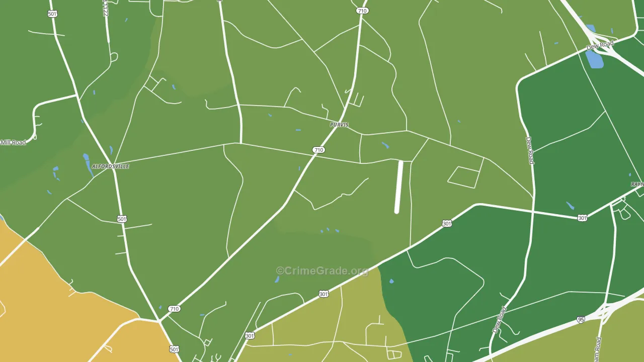 Purvis, NC Map of Drug-Related Crime Rates