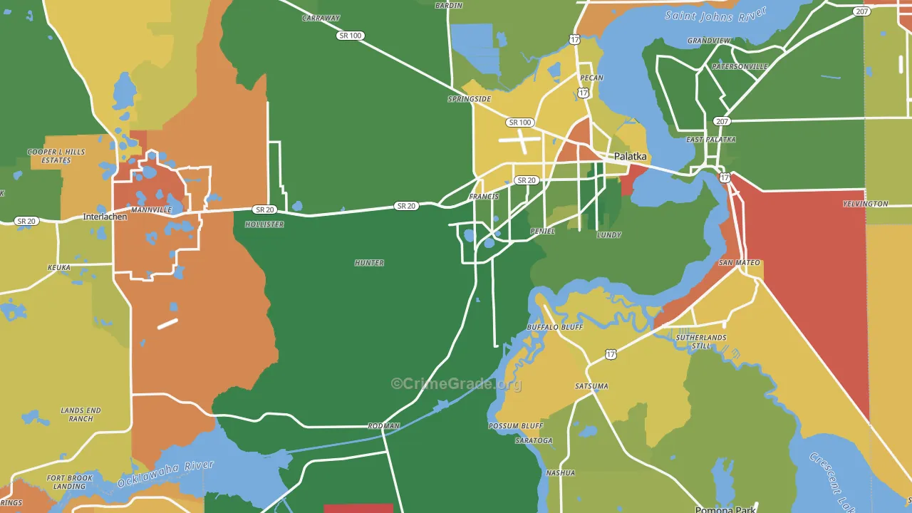 Putnam County, FL Map of Drug-Related Crime Rates