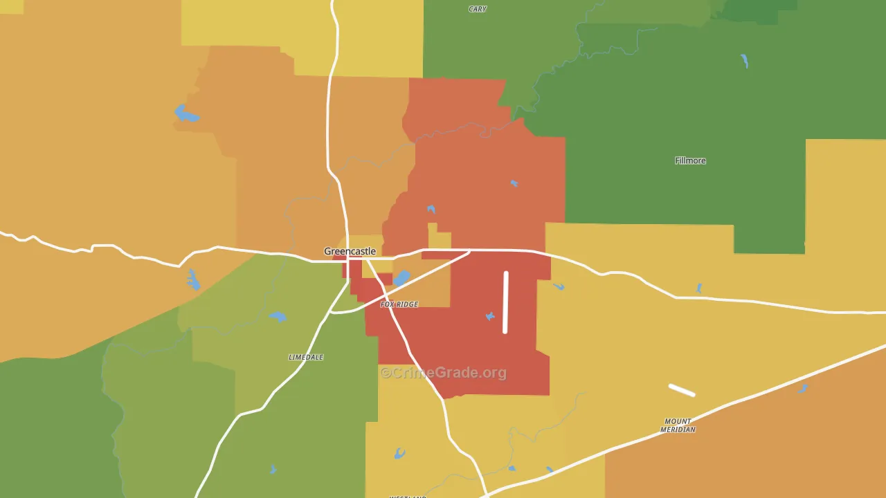 Putnam County, IN Map of Drug-Related Crime Rates