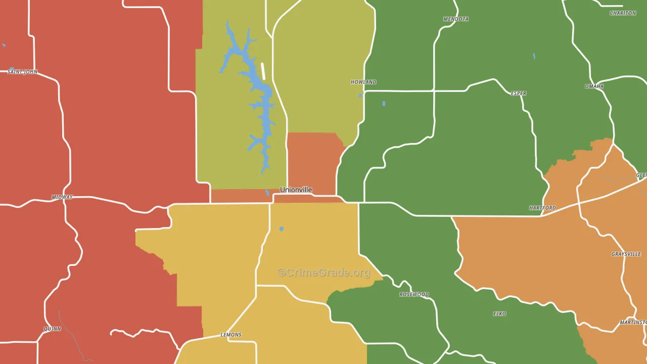 Putnam County, MO Map of Drug-Related Crime Rates