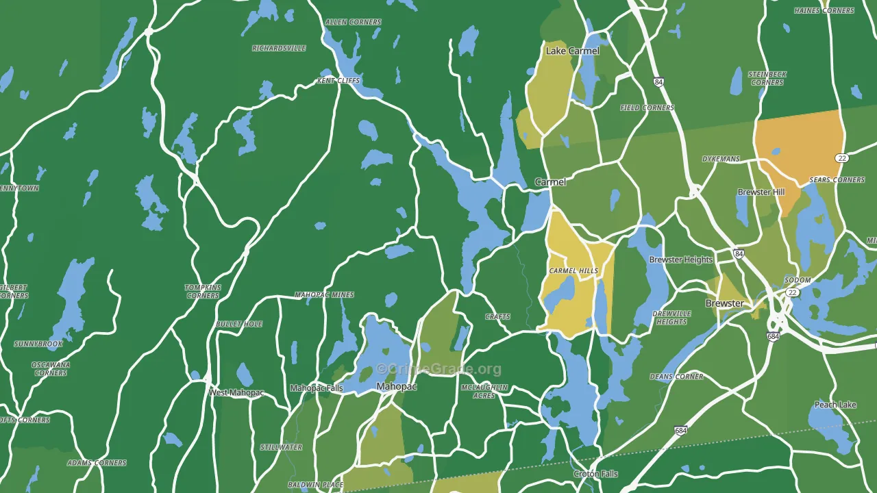 Putnam County, NY Map of Drug-Related Crime Rates
