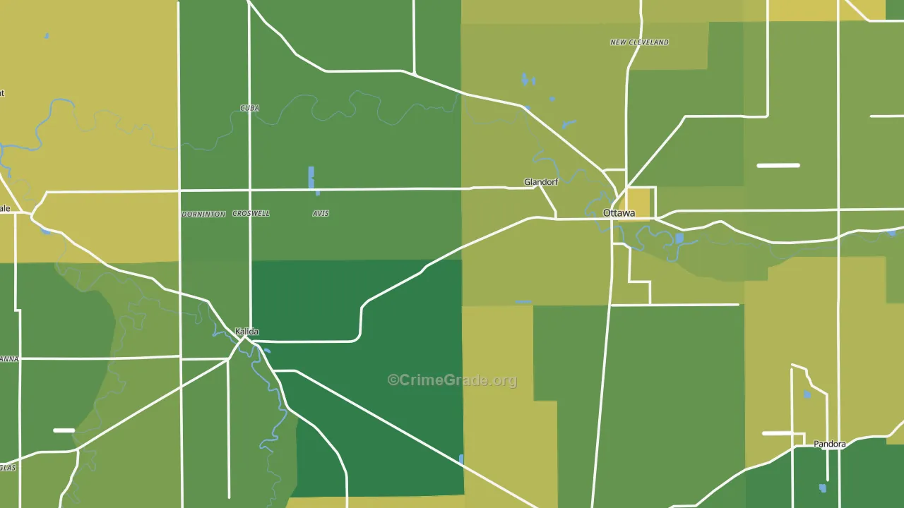 Putnam County, OH Map of Drug-Related Crime Rates