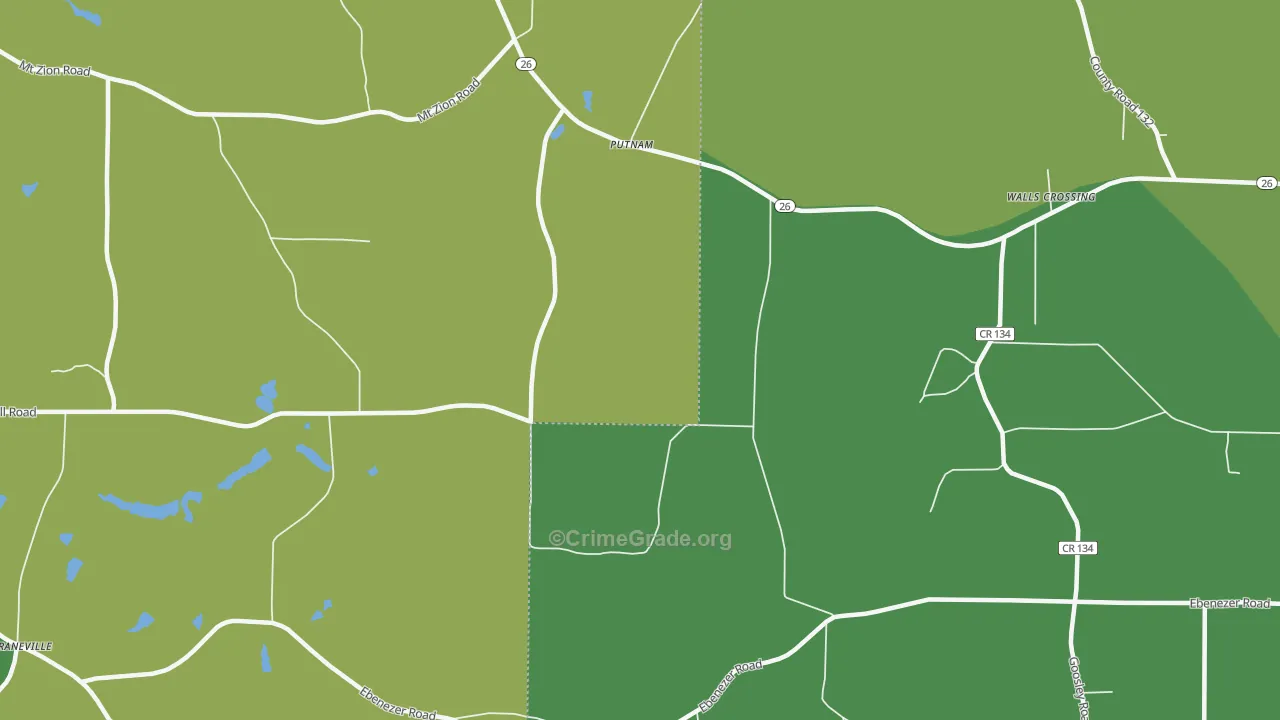 Putnam, GA Map of Drug-Related Crime Rates