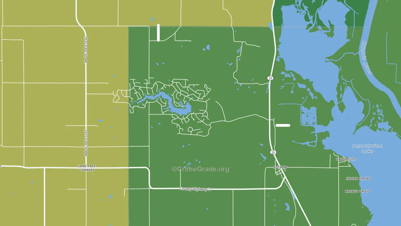 Putnam, IL Map of Drug-Related Crime Rates