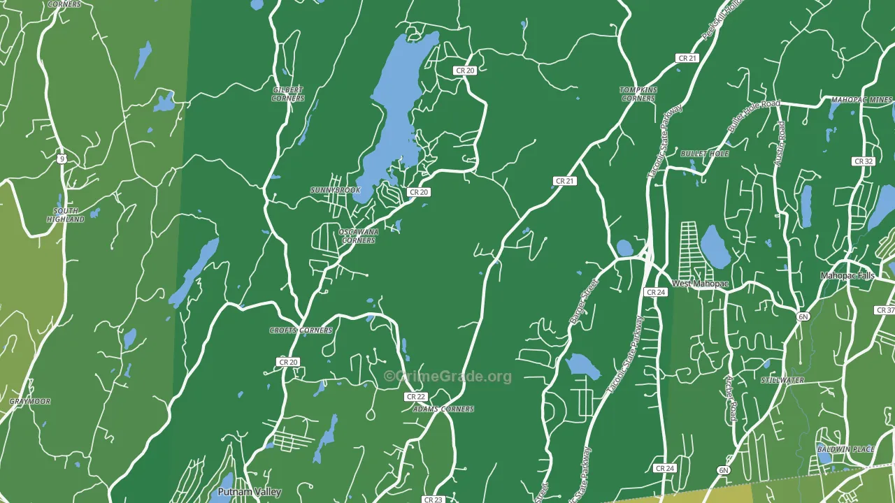 Putnam Valley, NY Map of Drug-Related Crime Rates
