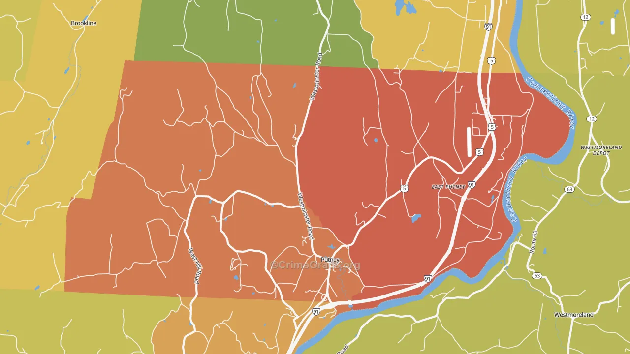 Putney, VT Map of Drug-Related Crime Rates