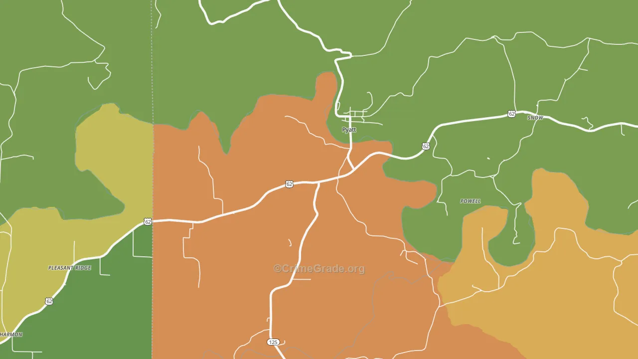 Pyatt, AR Map of Drug-Related Crime Rates