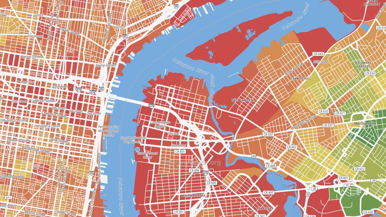 Pyne Poynt, Camden, NJ Map of Drug-Related Crime Rates
