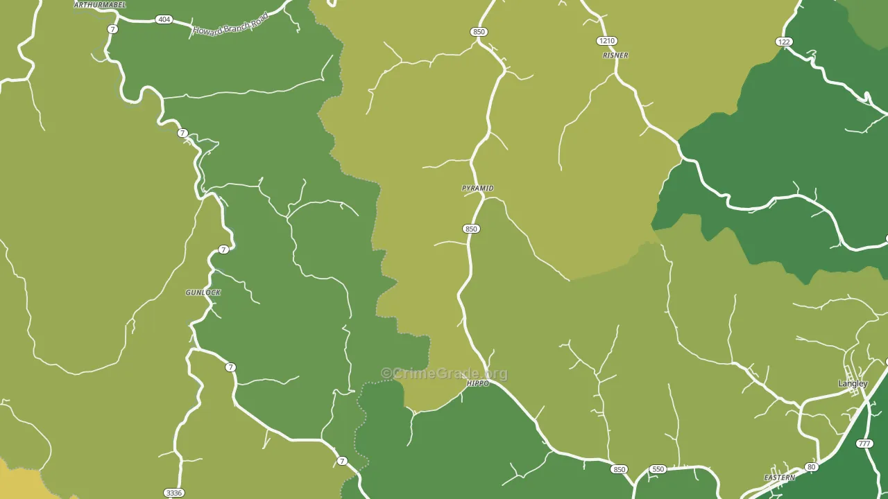 Pyramid, KY Map of Drug-Related Crime Rates