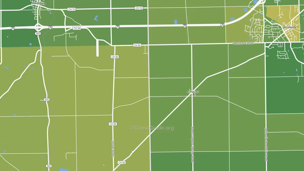 Pyrmont, OH Map of Drug-Related Crime Rates