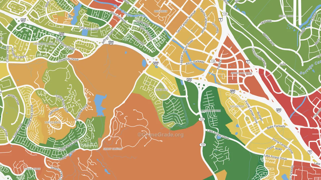 Quail Hill, Irvine, CA Map of Drug-Related Crime Rates
