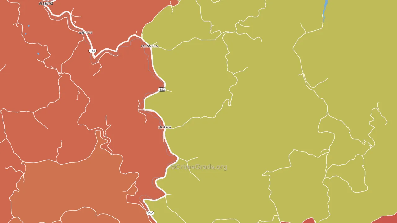 Quaker, WV Map of Drug-Related Crime Rates