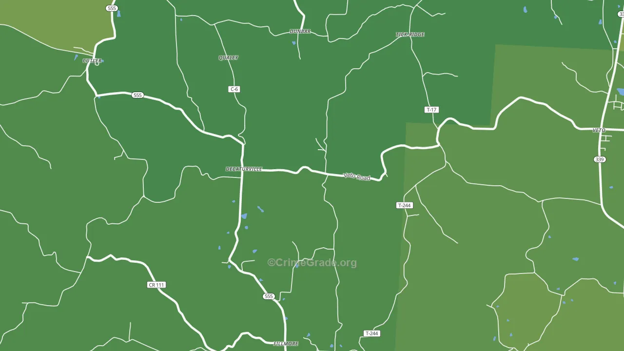 Qualey, OH Map of Drug-Related Crime Rates