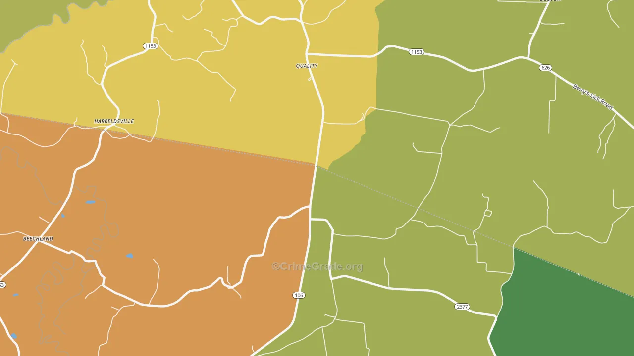 Quality, KY Map of Drug-Related Crime Rates