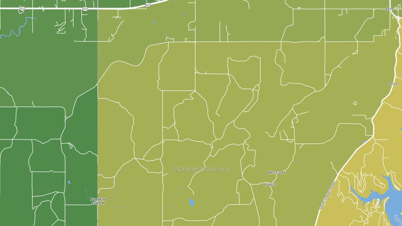 Qualls, OK Map of Drug-Related Crime Rates