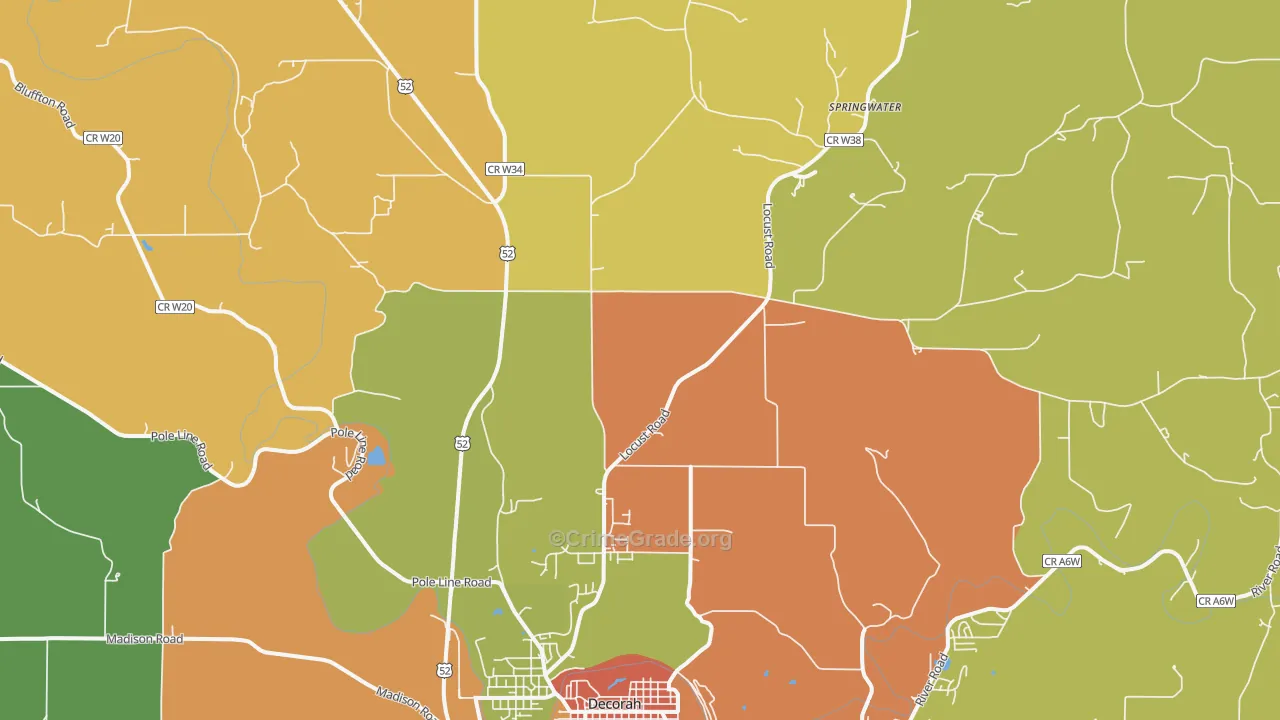 Quandahl, IA Map of Drug-Related Crime Rates