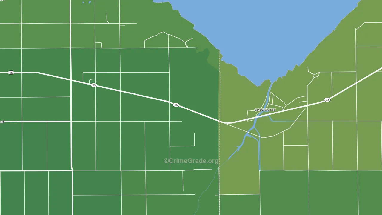 Quanicassee, MI Map of Drug-Related Crime Rates
