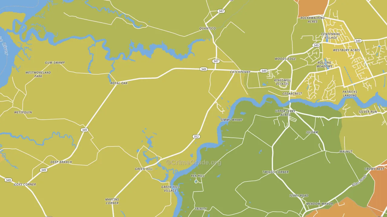 Quantico, MD Map of Drug-Related Crime Rates