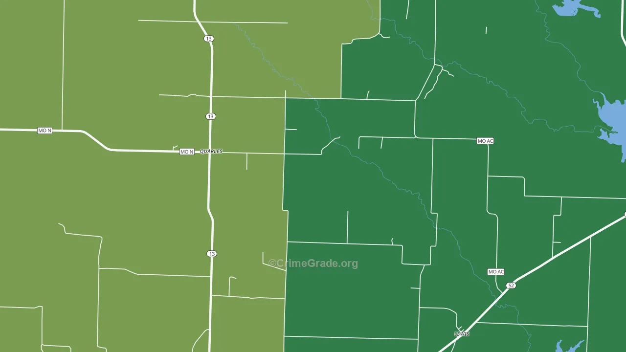 Quarles, MO Map of Drug-Related Crime Rates