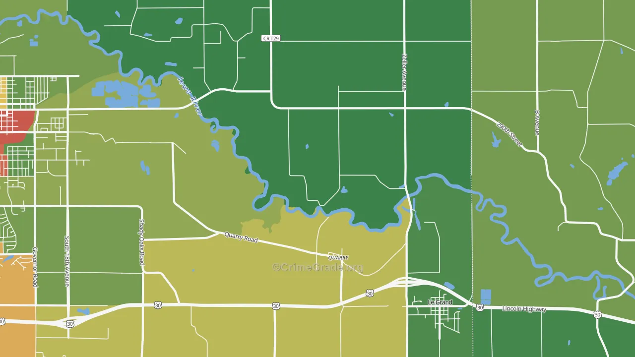 Quarry, IA Map of Drug-Related Crime Rates