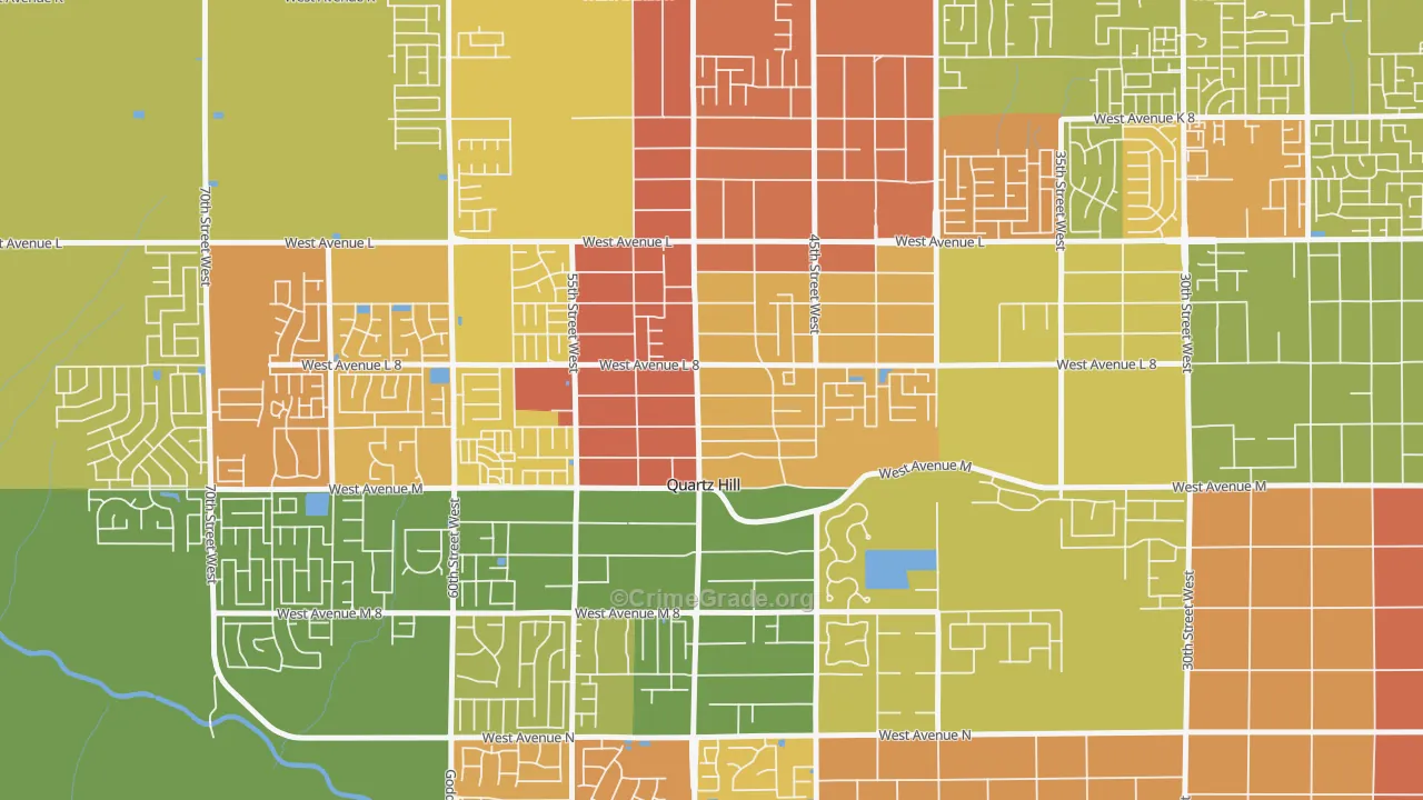 Quartz Hill, CA Map of Drug-Related Crime Rates