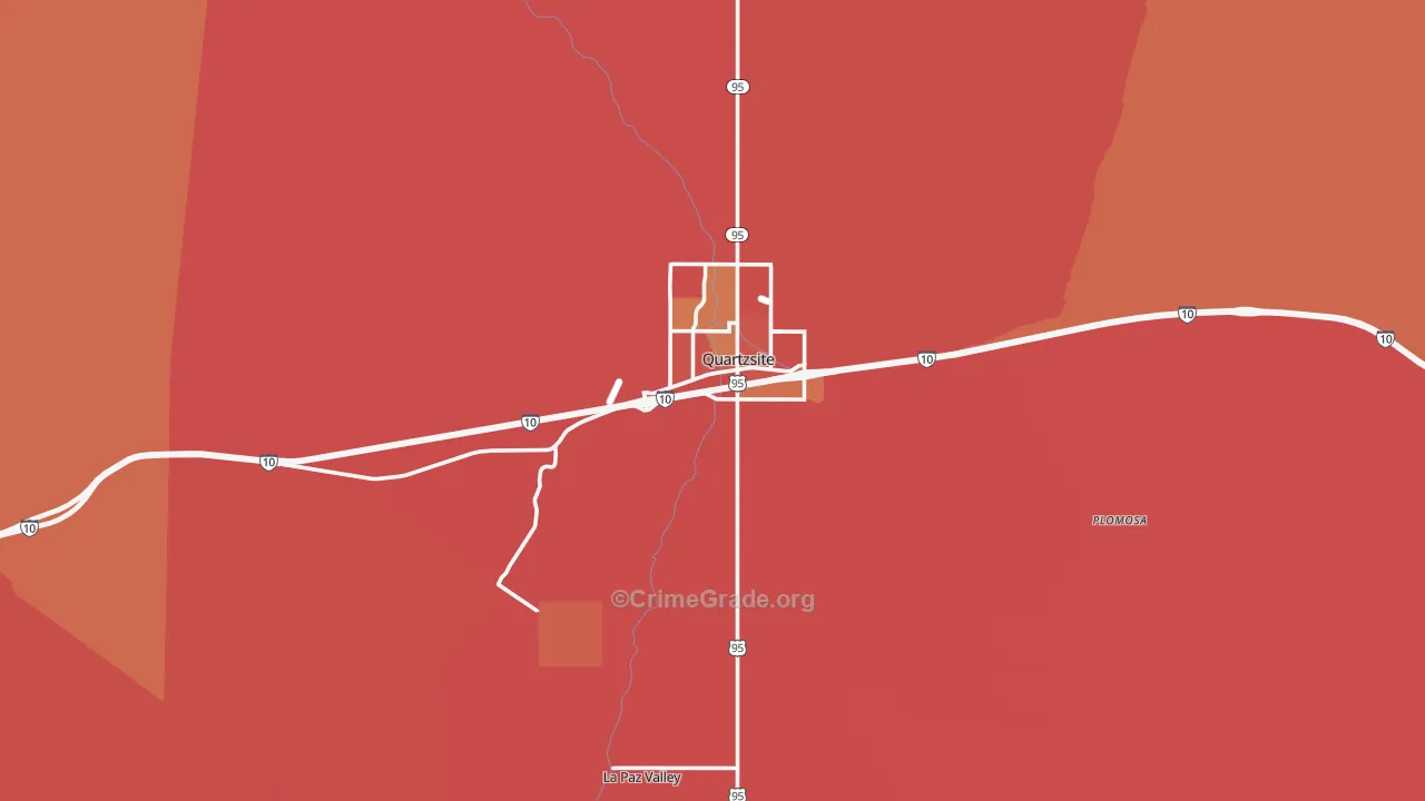 Quartzsite, AZ Map of Drug-Related Crime Rates