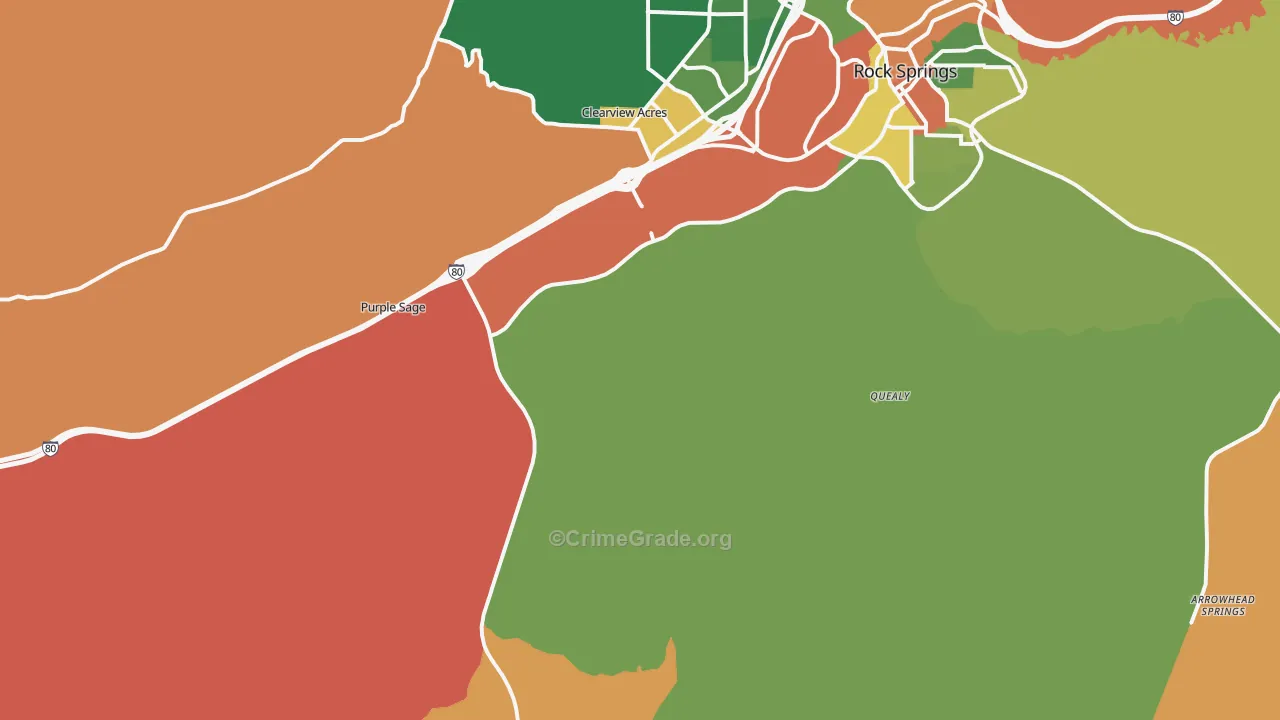 Quealy, WY Map of Drug-Related Crime Rates