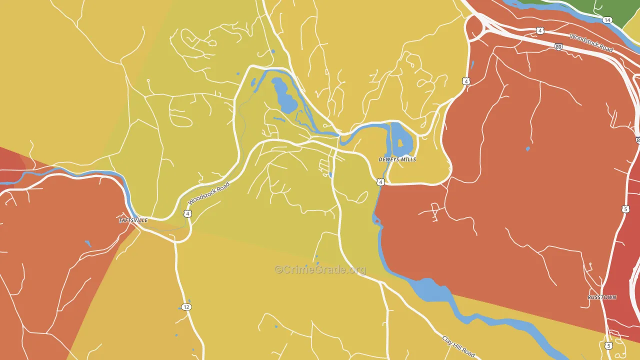 Quechee, VT Map of Drug-Related Crime Rates