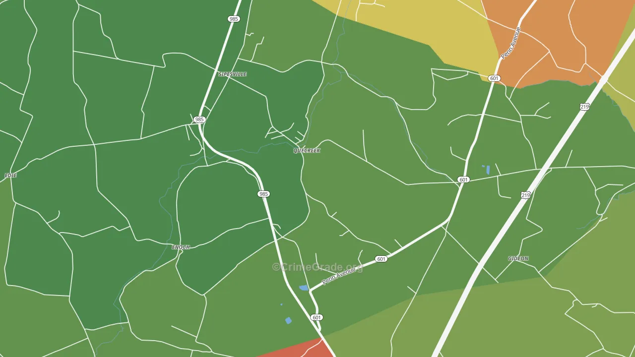 Quecreek, PA Map of Drug-Related Crime Rates