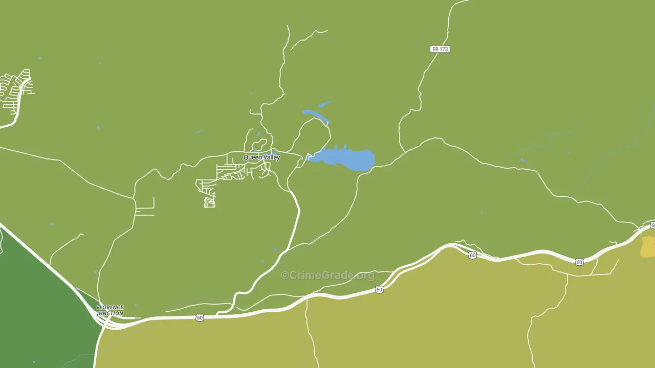 Queen Valley, AZ Map of Drug-Related Crime Rates
