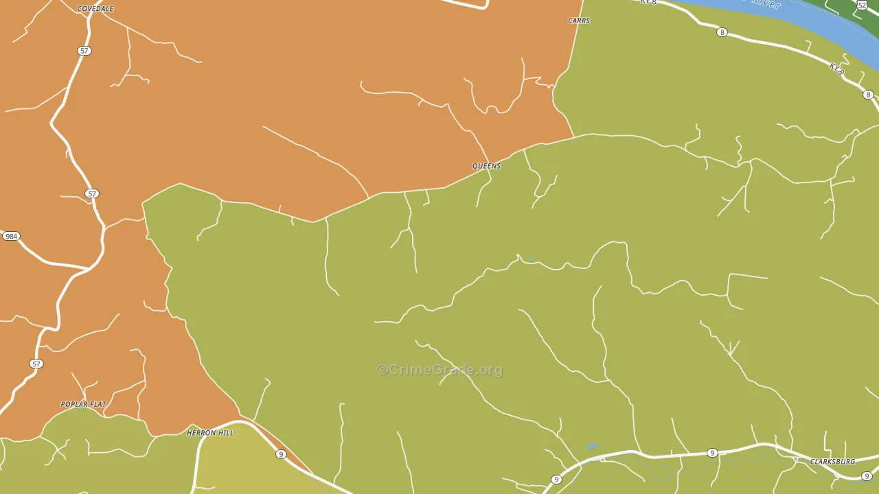 Queens, KY Map of Drug-Related Crime Rates