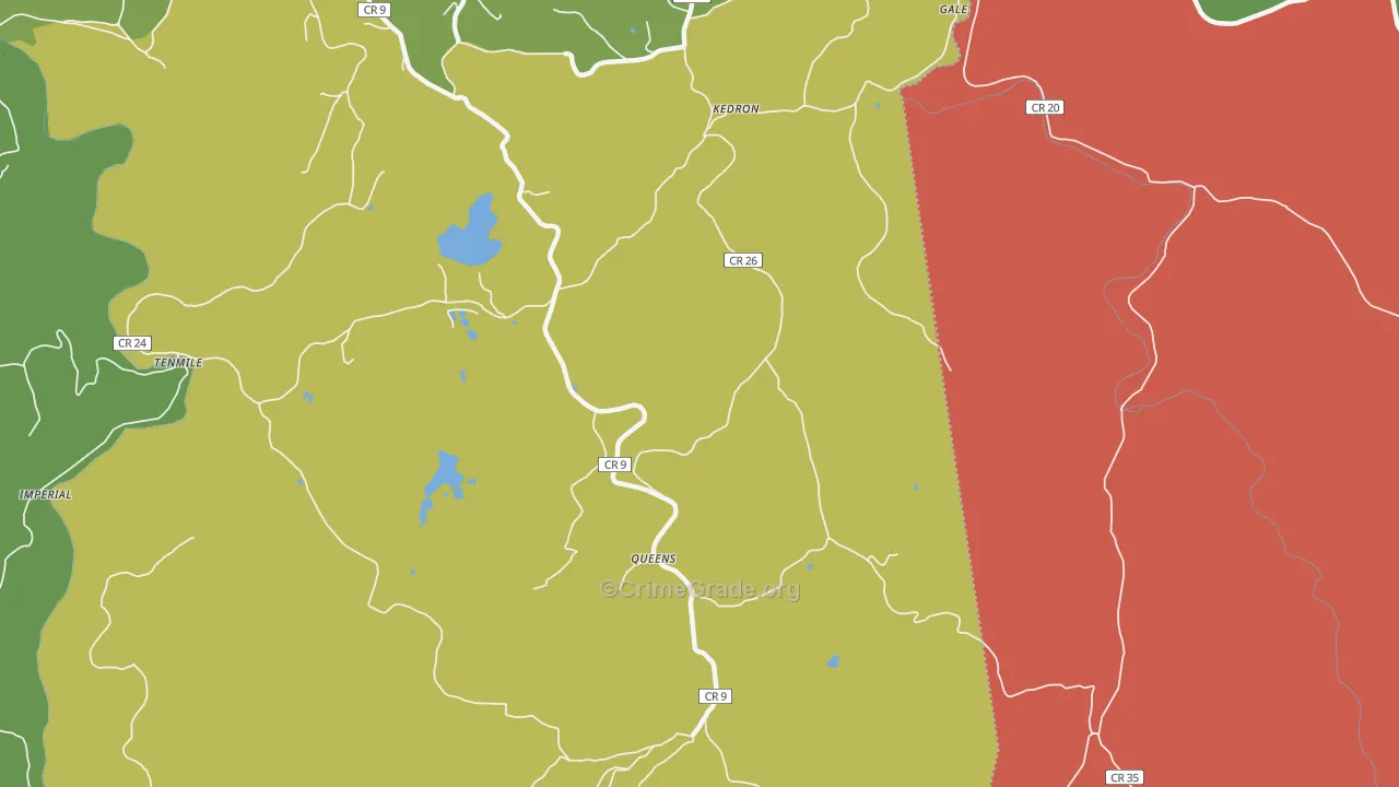 Queens, WV Map of Drug-Related Crime Rates