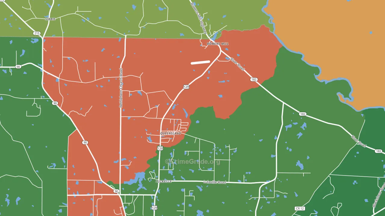 Queensland, GA Map of Drug-Related Crime Rates