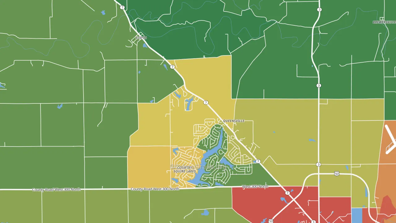 Queensville, IN Map of Drug-Related Crime Rates
