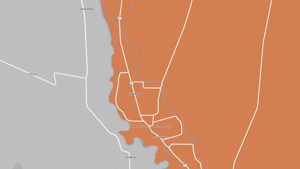 Quemado, TX Map of Drug-Related Crime Rates