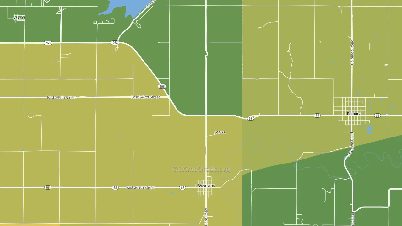 Quenemo, KS Map of Drug-Related Crime Rates