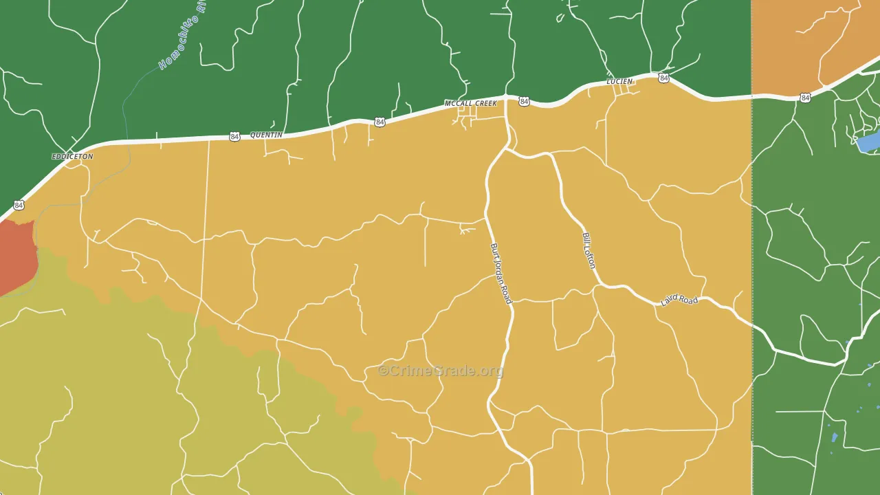 Quentin, MS Map of Drug-Related Crime Rates