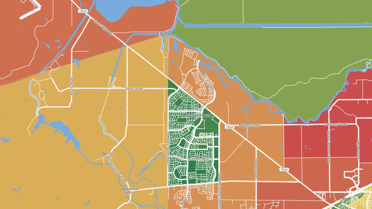 Questa, Mountain House, CA Map of Drug-Related Crime Rates