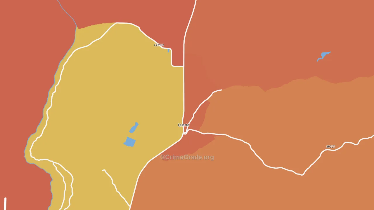 Questa, NM Map of Drug-Related Crime Rates