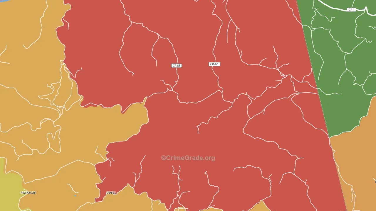 Quick, WV Map of Drug-Related Crime Rates