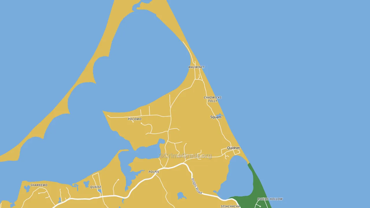 Quidnet, MA Map of Drug-Related Crime Rates