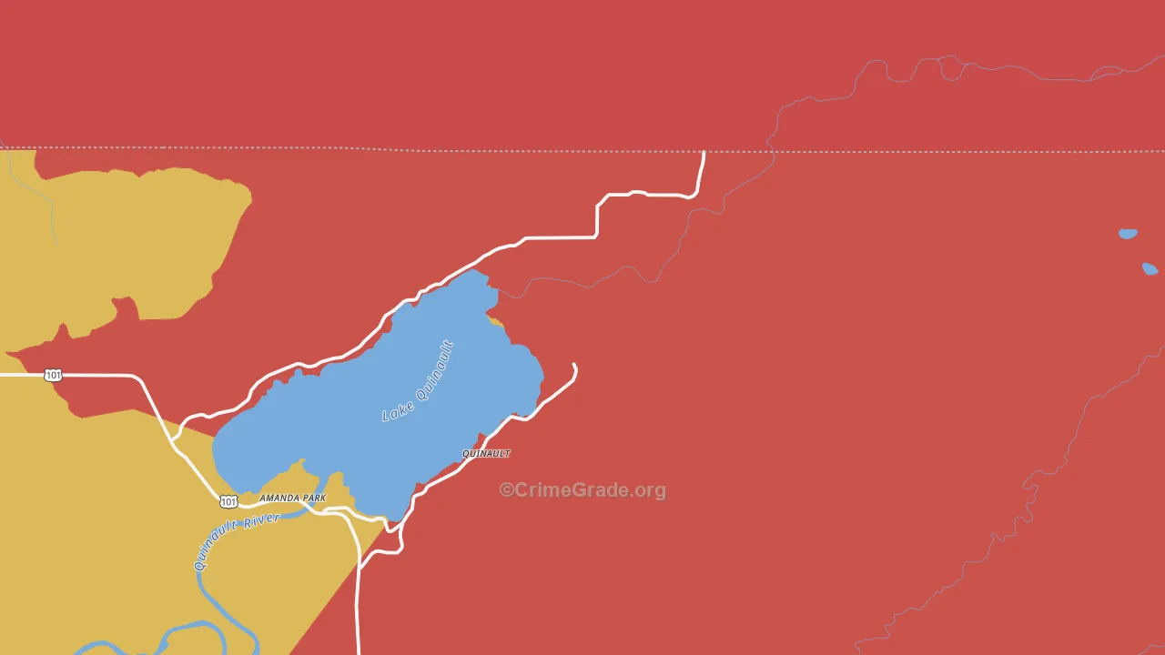 Quinault, WA Map of Drug-Related Crime Rates