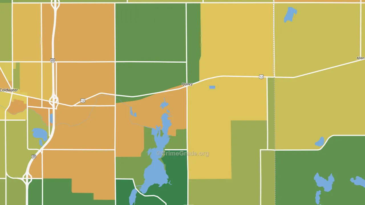 Quincy, MI Map of Drug-Related Crime Rates