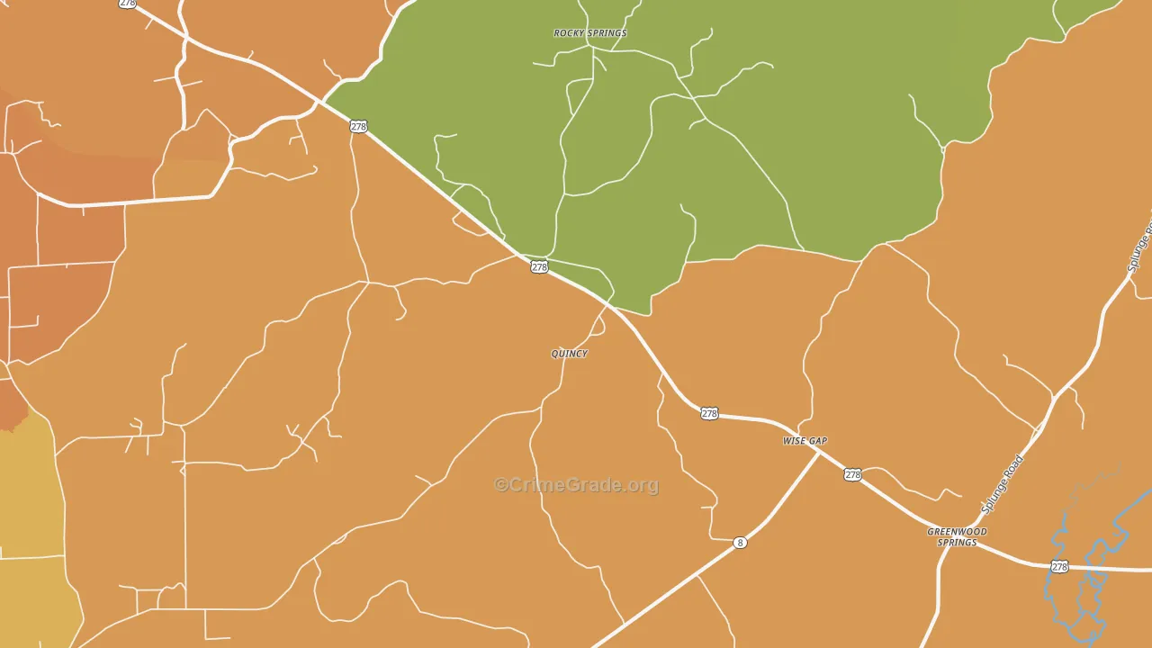 Quincy, MS Map of Drug-Related Crime Rates