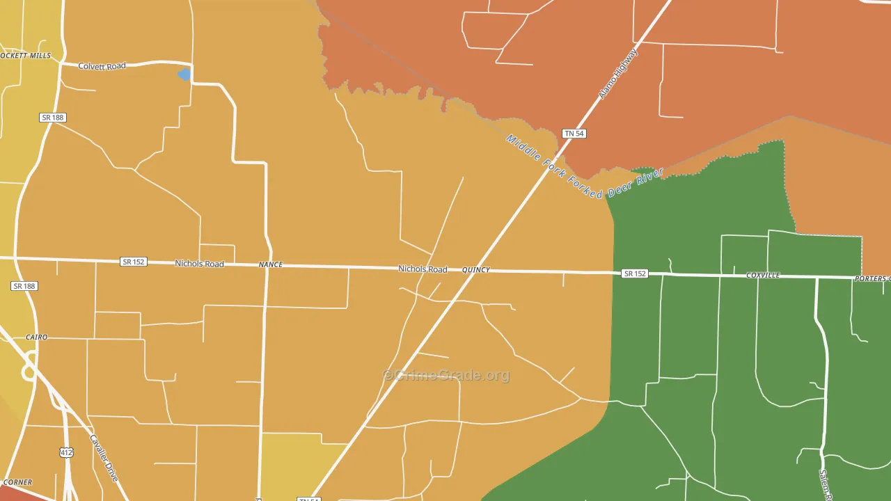 Quincy, TN Map of Drug-Related Crime Rates
