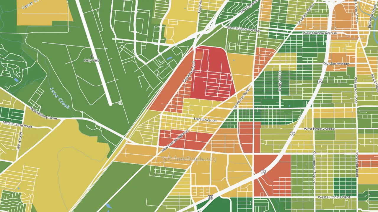 Quintana Community, San Antonio, TX Map of Drug-Related Crime Rates