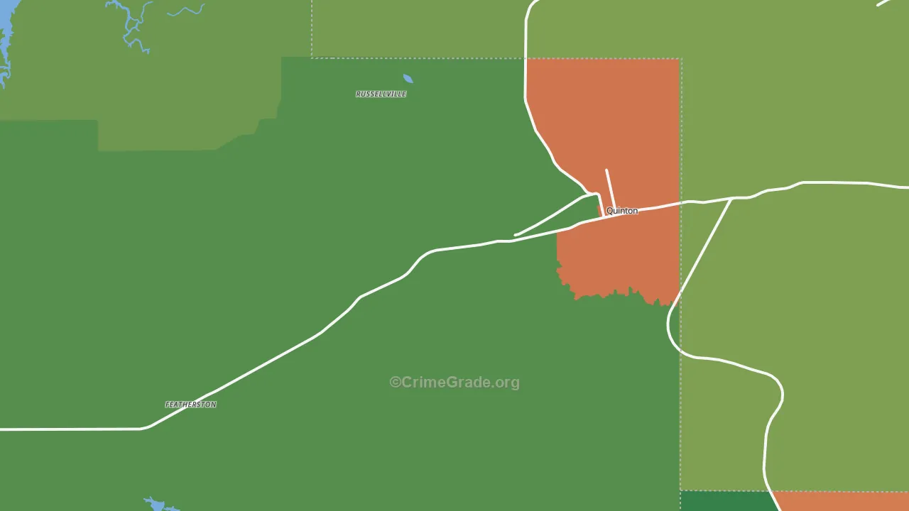 Quinton, OK Map of Drug-Related Crime Rates