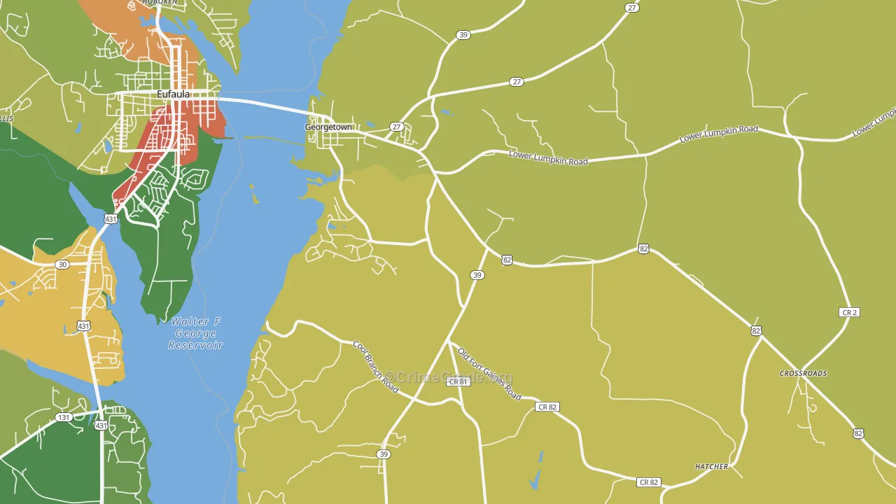 Quitman County, GA Map of Drug-Related Crime Rates