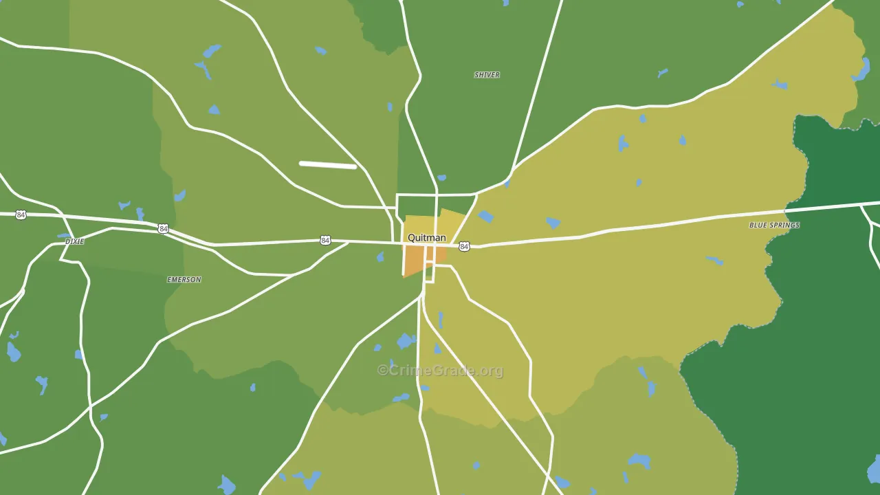 Quitman, GA Map of Drug-Related Crime Rates