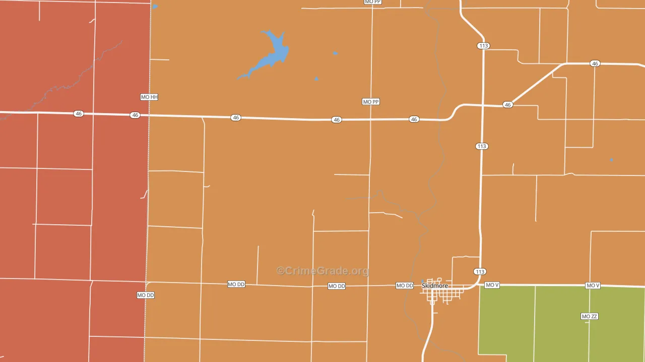 Quitman, MO Map of Drug-Related Crime Rates